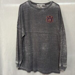 Chicka-D Auburn Tigers Spirit Jersey Grey Burnout Long Sleeve Shirt Women Medium